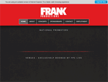Tablet Screenshot of frankproductions.com